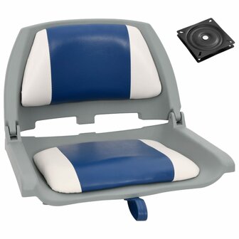 2-delige Bootstoelen set met blauw-witte kussens inklapbaar 1