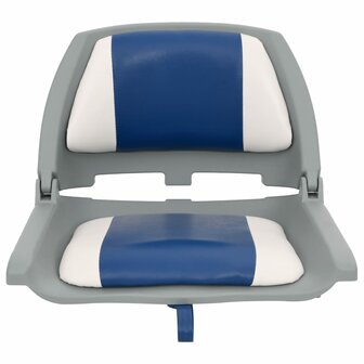 2-delige Bootstoelen set met blauw-witte kussens inklapbaar 3