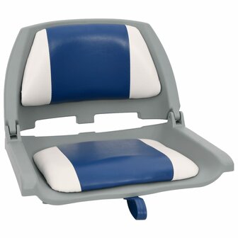 4-delige Bootstoelen set met blauw-witte kussens inklapbaar 2