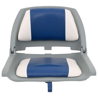 4-delige Bootstoelen set met blauw-witte kussens inklapbaar 3