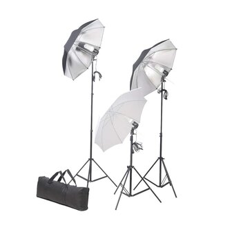 Studioverlichtingsset 24 watt inclusief statieven en paraplu&amp;apos;s   2