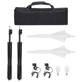 Fotostudioset met verlichtingsset, achtergrond en reflector 4