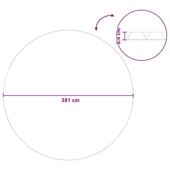 Zonne zwembadoverkapping extra zwaar &Oslash; 381 cm 400 &mu;m Rond PE 7