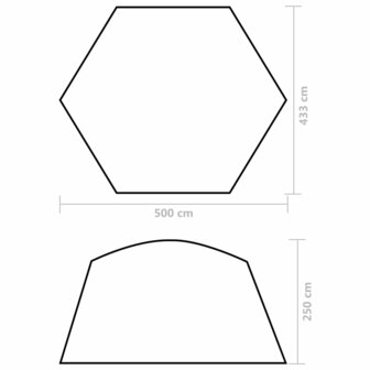 Zwembadtent 500x433x250 cm stof geel 8