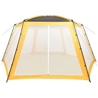 Zwembadtent 660x580x250 cm stof geel 2