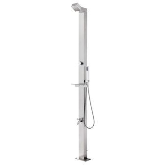 Buitendouche met grijze basis 225 cm roestvrij staal 3