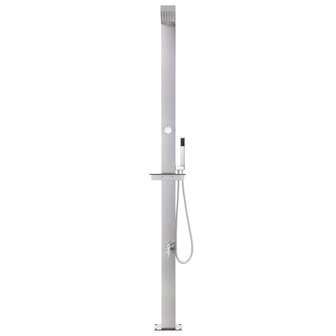 Buitendouche met grijze basis 225 cm roestvrij staal 4
