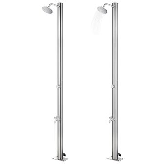 Buitendouche met grijze basis 220 cm roestvrij staal 2
