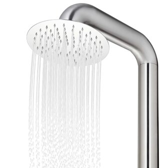 Buitendouche met grijze basis 230 cm roestvrij staal 10