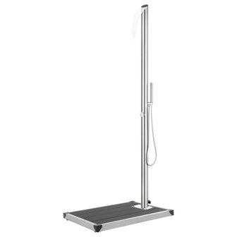 Buitendouche met grijze basis 225 cm roestvrij staal 1