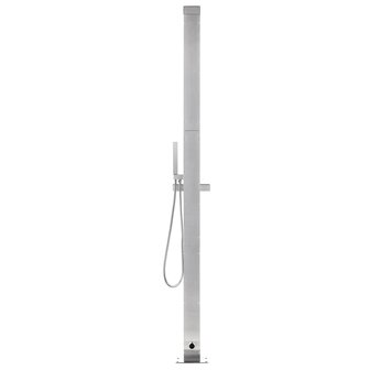 Buitendouche met bruine basis 225 cm roestvrij staal 6