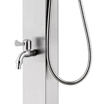 Buitendouche met bruine basis 225 cm roestvrij staal 10