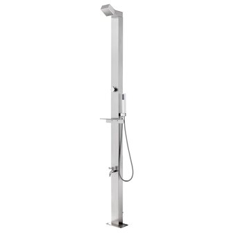 Buitendouche met grijze basis 225 cm roestvrij staal 3