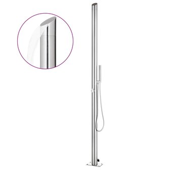 Buitendouche met grijze basis 225 cm roestvrij staal 3