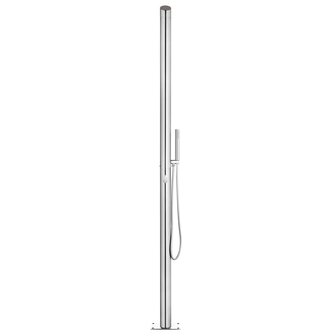 Buitendouche met grijze basis 225 cm roestvrij staal 5
