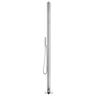 Buitendouche met grijze basis 225 cm roestvrij staal 6
