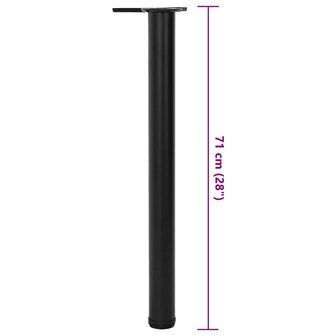 Tafelpoten in hoogte verstelbaar zwart 710 mm 4 st 7