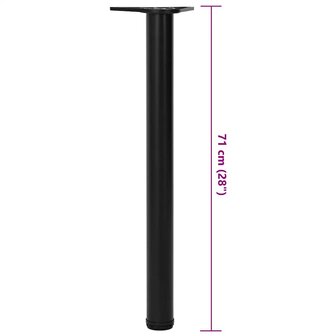 Tafelpoten in hoogte verstelbaar zwart 710 mm 4 st 7