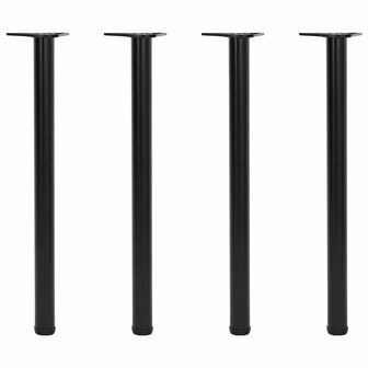 Tafelpoten in hoogte verstelbaar zwart 870 mm 4 st 1
