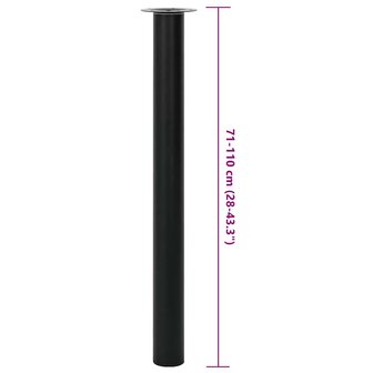 Tafelpoten telescopisch 710-1100 mm zwart 2 st 7