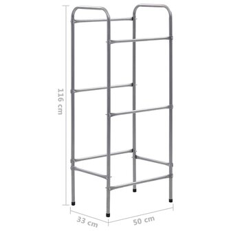 Opbergrek voor 3 kratten 50x33x116 staal zilverkleurig 6