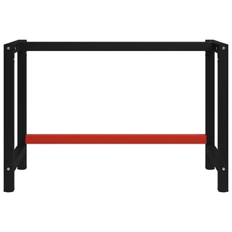 Werkbankframe 120x57x79 cm metaal zwart en rood 3
