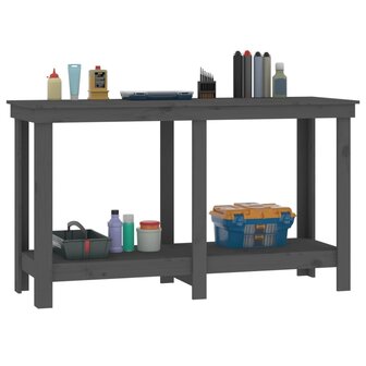 Werkbank 140x50x80 cm massief grenenhout grijs 6