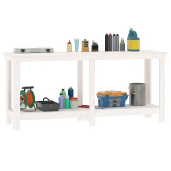 Werkbank 180x50x80 cm massief grenenhout wit 6