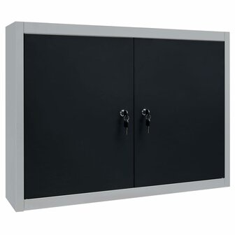 Gereedschapskast voor aan de wand metaal grijs en zwart 2