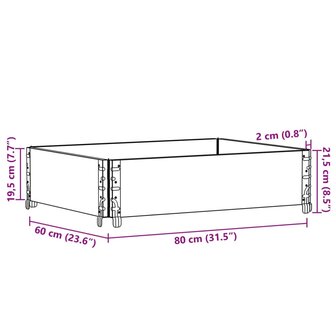 Palletopzetrand 80x60 cm massief grenenhout bruin 8