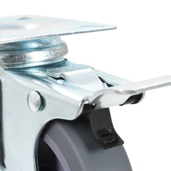 Zwenkwielen met dubbele remmen 4 st 75 mm 5