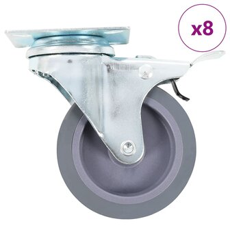 8 st Zwenkwielen 75 mm 1
