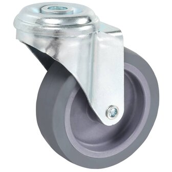 8 st Zwenkwielen met boutgaten 75 mm 3