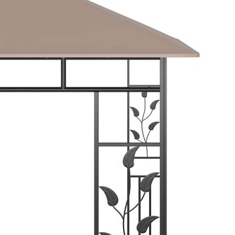 Prieel met klamboe 3x3x2,73 m 180 g/m&sup2; taupe 4