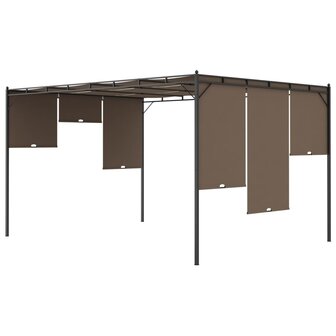 Tuinprieel met zijgordijn 4x3x2,25 m taupe 7