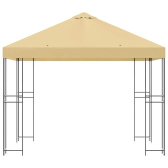 Prieel 3 x 3 m Cr&egrave;mekleurig Polyester en staal 190 gsm 3