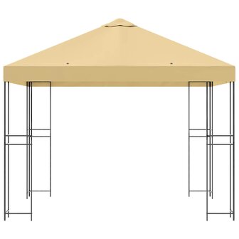 Prieel 3 x 3 m Cr&egrave;mekleurig Polyester en staal 190 gsm 4