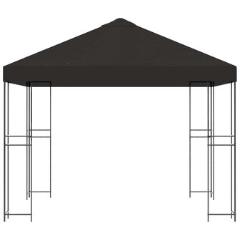 Prieel 3 x 3 m Antracietkleurig Polyester en staal 190 gsm 4