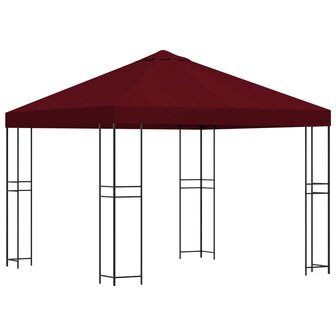 Prieel 3 x 3 m Bordeauxrood Polyester en staal 190 gsm 2