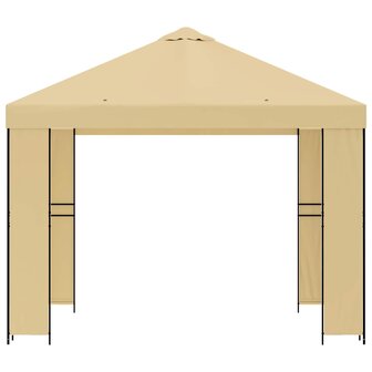 Prieel 3 x 3 m Cr&egrave;mekleurig Polyester en staal 190 gsm 3