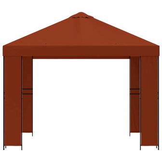 Prieel 3 x 3 m Terracotta Polyester en staal 190 gsm 3