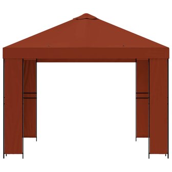 Prieel 3 x 3 m Terracotta Polyester en staal 190 gsm 4