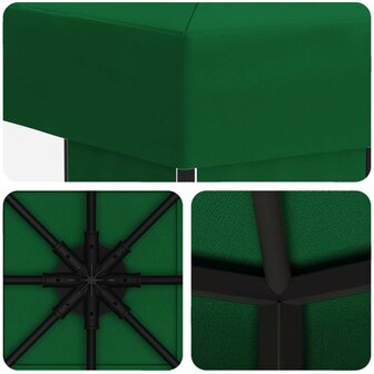 Prieel 3 x 3 m Groen Polyester en staal 190 gsm 5
