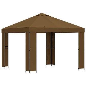 Prieel 3 x 3 m Taupe Polyester en staal 190 gsm 2