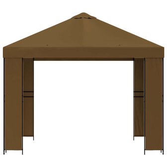 Prieel 3 x 3 m Taupe Polyester en staal 190 gsm 3