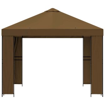 Prieel 3 x 3 m Taupe Polyester en staal 190 gsm 4