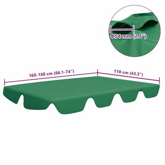 Vervangingsluifel voor schommelbank 188/168x145/110 cm groen 6