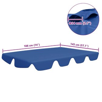 Vervangingsluifel voor schommelbank 188/168x145/110 cm blauw 7
