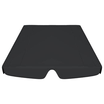 Vervangingsluifel voor schommelbank 188/168x145/110 cm zwart 4