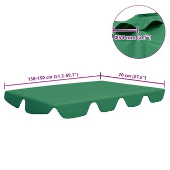 Vervangingsluifel voor schommelbank 150/130x105/70 cm groen 6